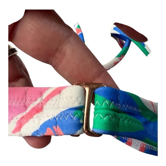 Raisins Juniors' Moonshadow Blue Orange Pattern -Print Underwire Bikini Top - Picture 8 of 12